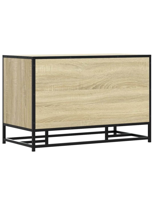 Lavice s botníkem dub sonoma 80x40x53,5 cm kompozit a kovu