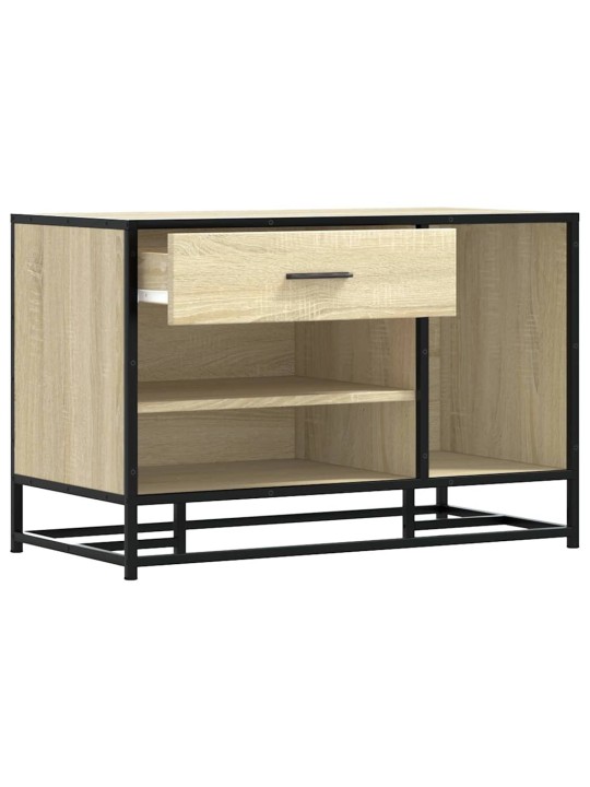 Lavice s botníkem dub sonoma 80x40x53,5 cm kompozit a kovu