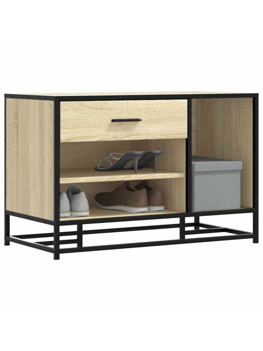 Lavice s botníkem dub sonoma 80x40x53,5 cm kompozit a kovu