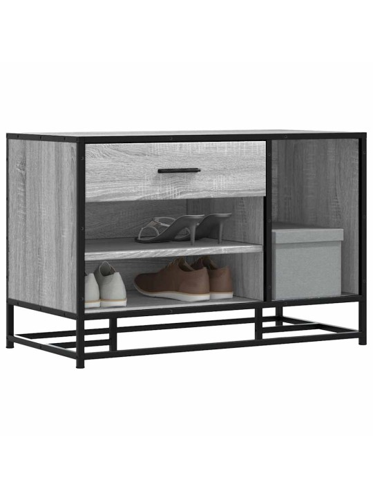 Lavice s botníkem šedá sonoma 80x40x53,5 cm kompozit a kovu