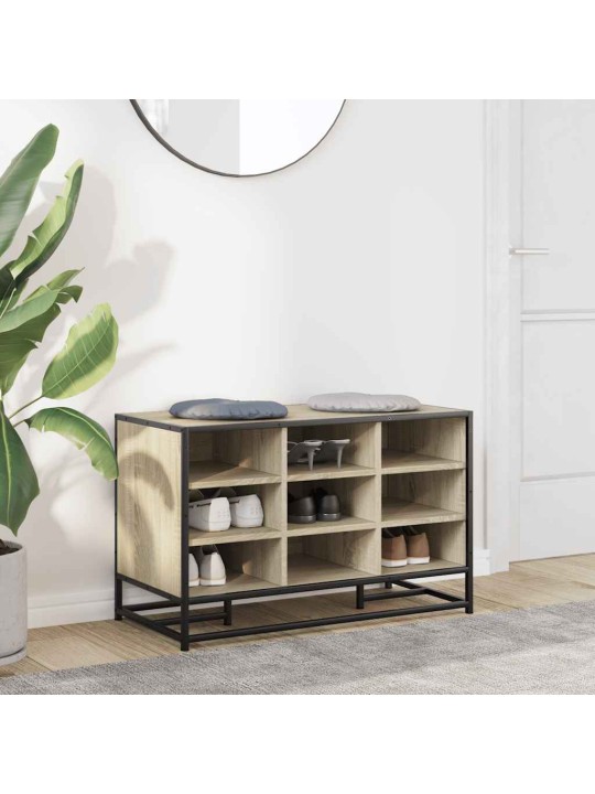 Lavice s botníkem dub sonoma 84x40x53,5 cm kompozit a kovu
