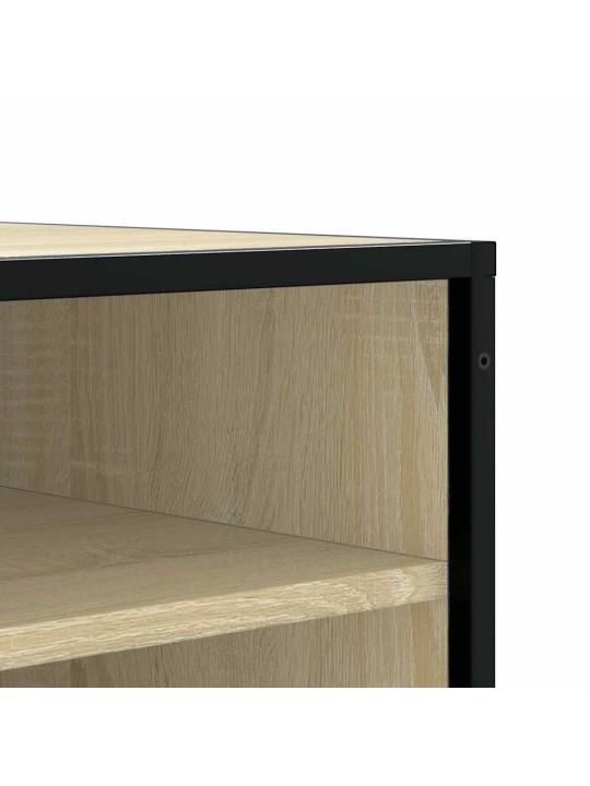 Lavice s botníkem dub sonoma 84x40x53,5 cm kompozit a kovu