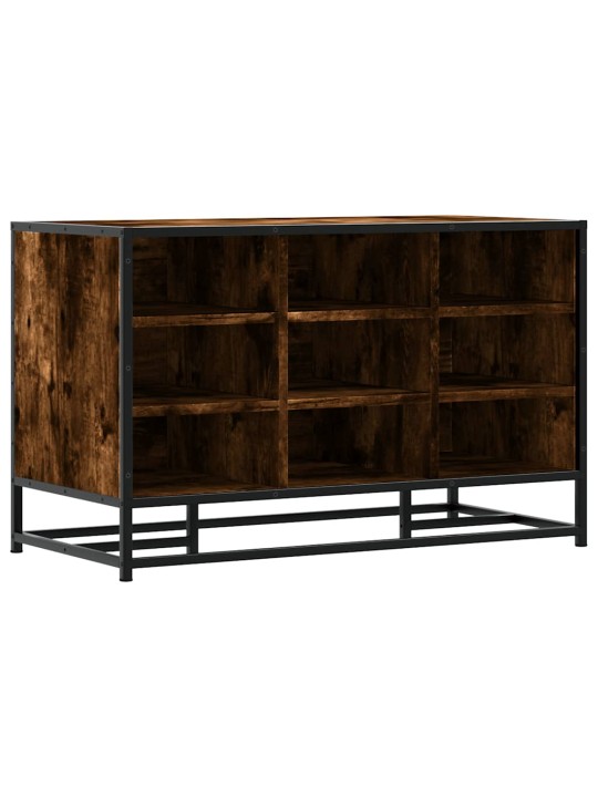 Lavice s botníkem kouřový dub 84x40x53,5 cm kompozit a kovu