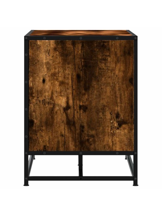 Lavice s botníkem kouřový dub 84x40x53,5 cm kompozit a kovu