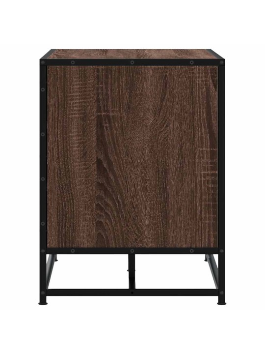Lavice s botníkem hnědý dub 84x40x53,5 cm kompozit a kovu