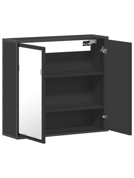 Koupelnová skříňka se zrcadlem černá 65x20x60 cm kompozit