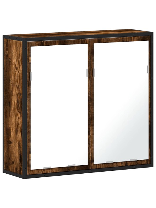 Koupelnová skříňka se zrcadlem kouřový dub 65x20x60 cm kompozit