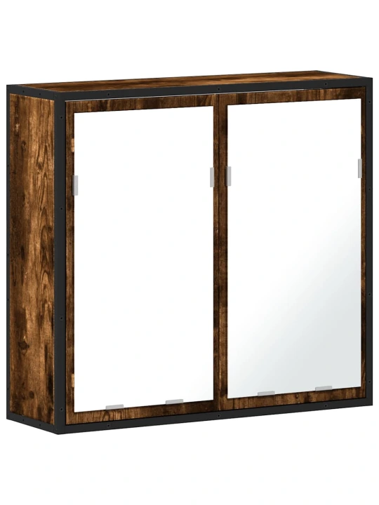 Koupelnová skříňka se zrcadlem kouřový dub 65x20x60 cm kompozit