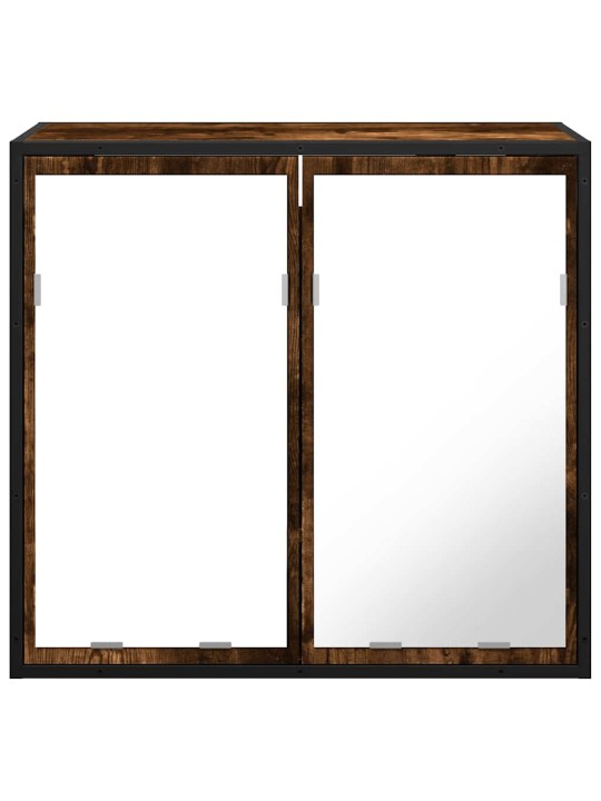 Koupelnová skříňka se zrcadlem kouřový dub 65x20x60 cm kompozit
