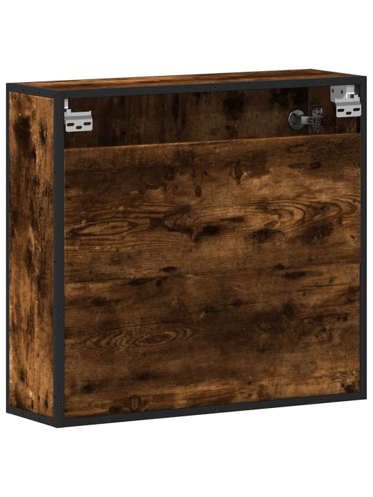Koupelnová skříňka se zrcadlem kouřový dub 65x20x60 cm kompozit