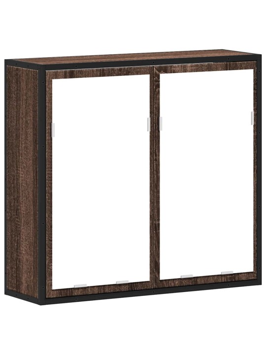Koupelnová skříňka se zrcadlem hnědý dub 65x20x60 cm kompozit