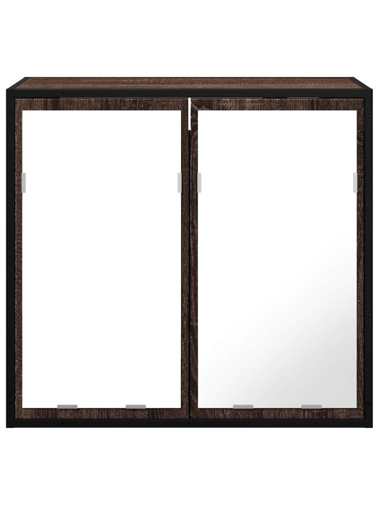 Koupelnová skříňka se zrcadlem hnědý dub 65x20x60 cm kompozit