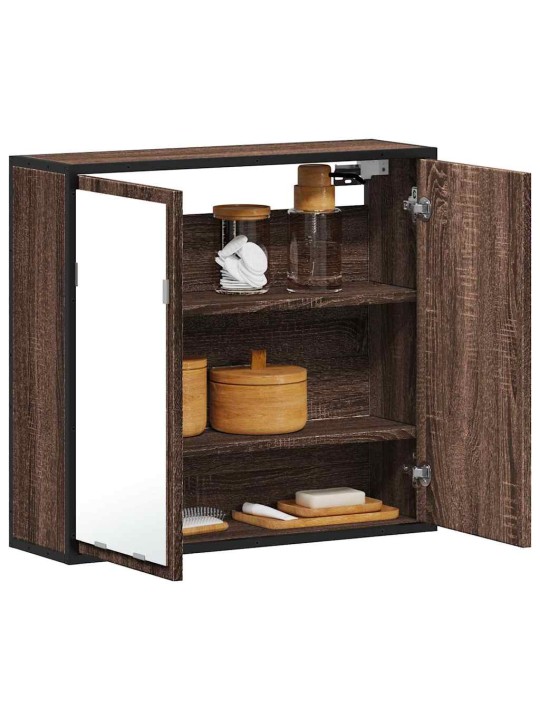 Koupelnová skříňka se zrcadlem hnědý dub 65x20x60 cm kompozit