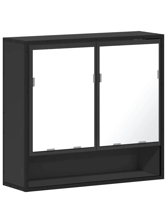 Koupelnová skříňka se zrcadlem černá 65x20x60 cm kompozit