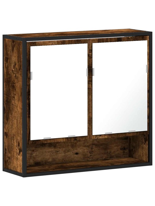 Koupelnová skříňka se zrcadlem kouřový dub 65x20x60 cm kompozit