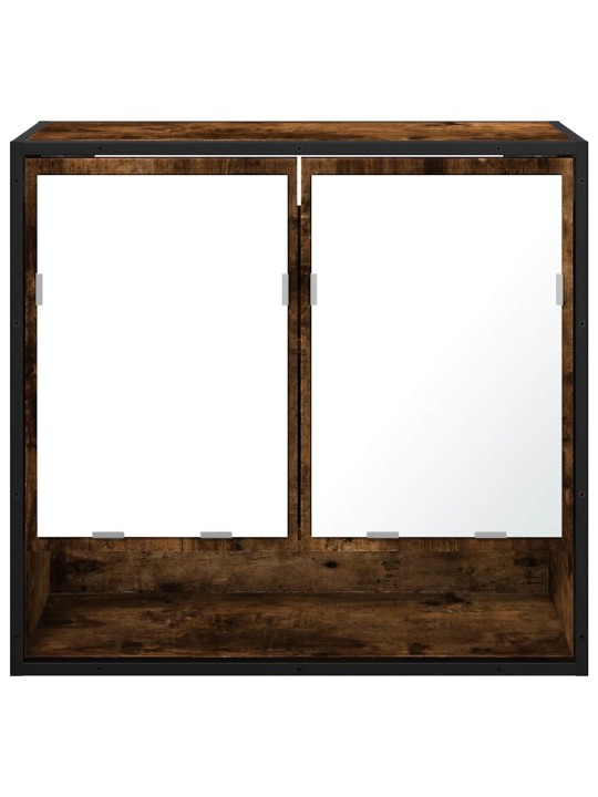 Koupelnová skříňka se zrcadlem kouřový dub 65x20x60 cm kompozit