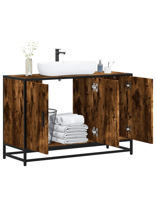 Koupelnová skříňka pod umyvadlo kouřový dub 90x33x60cm kompozit