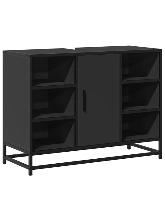 Koupelnová skříňka pod umyvadlo černá 80 x 33 x 60 cm kompozit