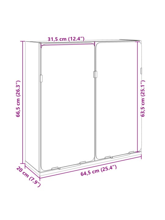 Koupelnová skříňka zrcadlo dub sonoma 64,5x20x66,5 cm kompozit