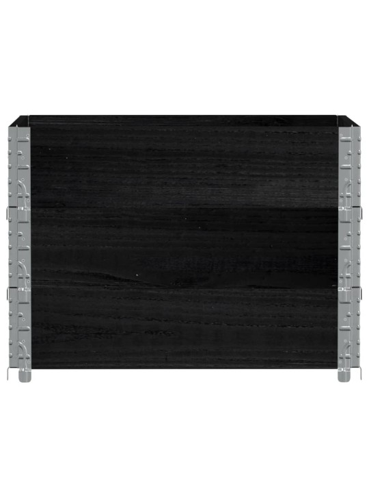Paletové nástavce 3 ks černé 80 x 60 cm masivní borové dřevo