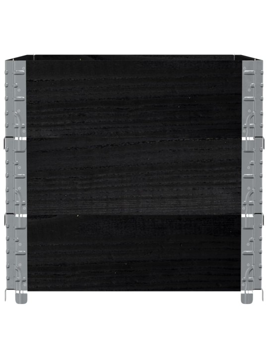 Paletové nástavce 3 ks černé 80 x 60 cm masivní borové dřevo