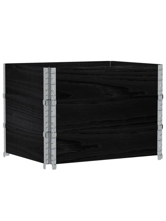 Paletové nástavce 3 ks černé 80 x 60 cm masivní borové dřevo
