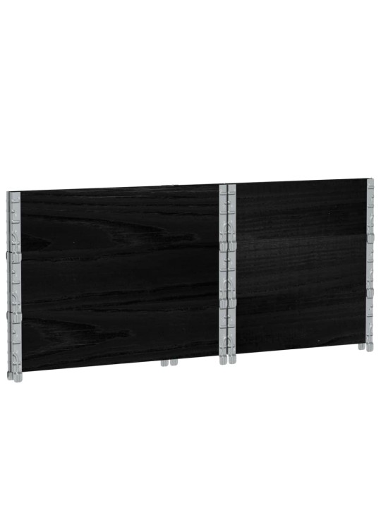 Paletové nástavce 3 ks černé 80 x 60 cm masivní borové dřevo