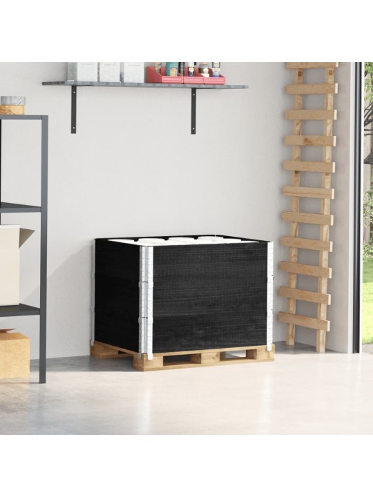 Paletové nástavce 3 ks černé 80 x 60 cm masivní borové dřevo