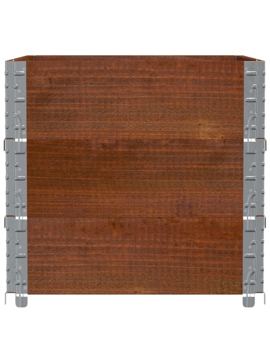 Paletové nástavce 3 ks hnědé 80 x 60 cm masivní borové dřevo