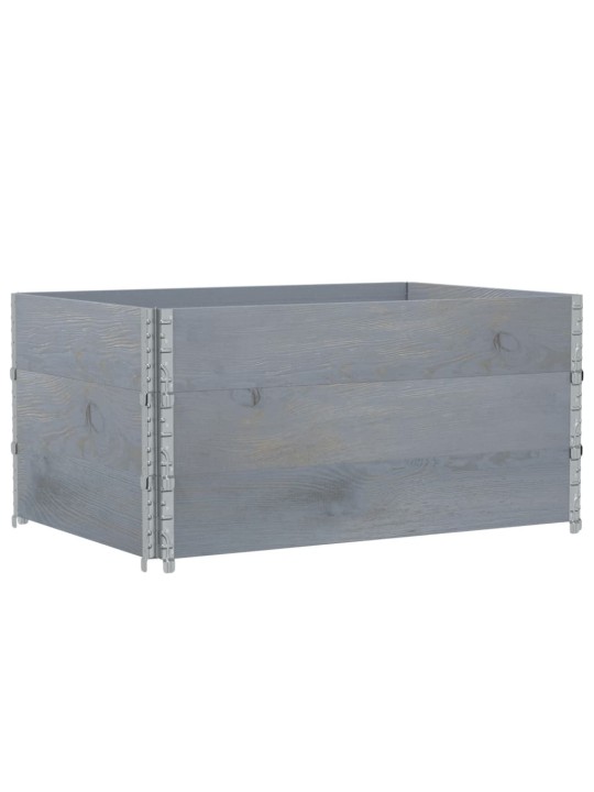 Paletové nástavce 3 ks šedé 120 x 80 cm masivní borové dřevo