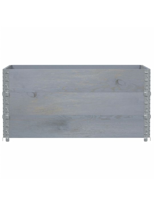Paletové nástavce 3 ks šedé 120 x 80 cm masivní borové dřevo