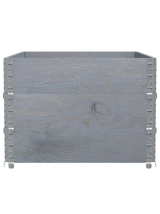Paletové nástavce 3 ks šedé 120 x 80 cm masivní borové dřevo