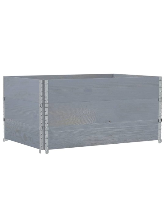Paletové nástavce 3 ks šedé 120 x 80 cm masivní borové dřevo