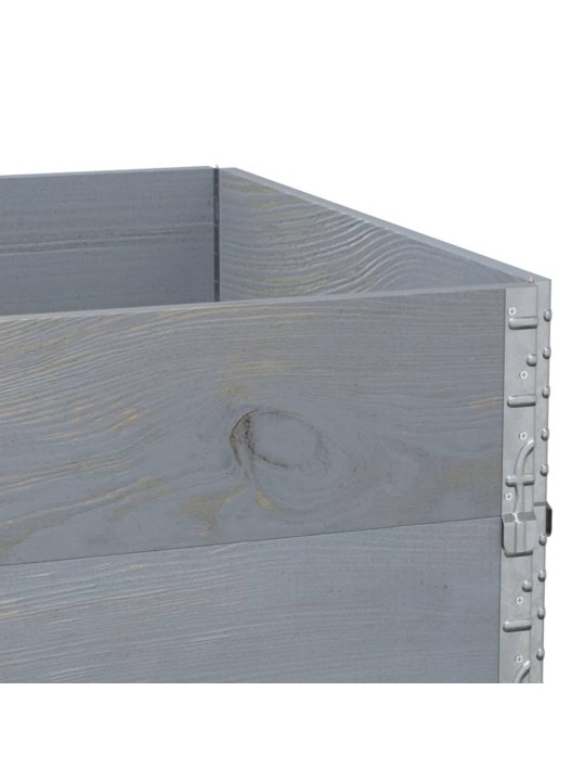 Paletové nástavce 3 ks šedé 120 x 80 cm masivní borové dřevo