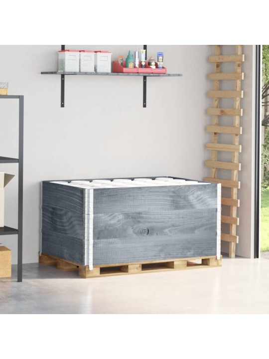 Paletové nástavce 3 ks šedé 120 x 80 cm masivní borové dřevo