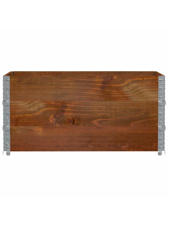 Paletové nástavce 3 ks hnědé 120 x 80 cm masivní borové dřevo