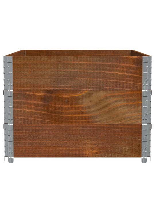 Paletové nástavce 3 ks hnědé 120 x 80 cm masivní borové dřevo