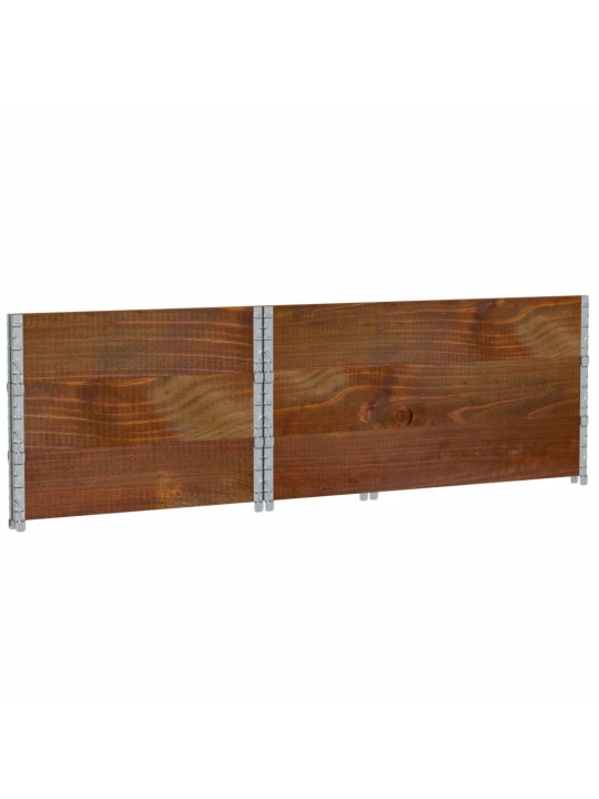 Paletové nástavce 3 ks hnědé 120 x 80 cm masivní borové dřevo