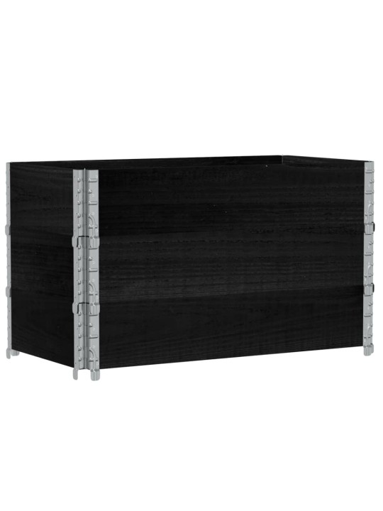 Paletové nástavce 3 ks černé 100 x 50 cm masivní borové dřevo