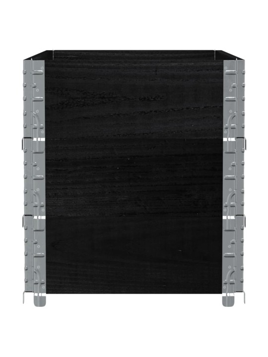 Paletové nástavce 3 ks černé 100 x 50 cm masivní borové dřevo