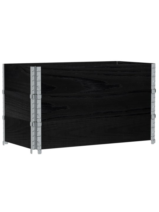 Paletové nástavce 3 ks černé 100 x 50 cm masivní borové dřevo