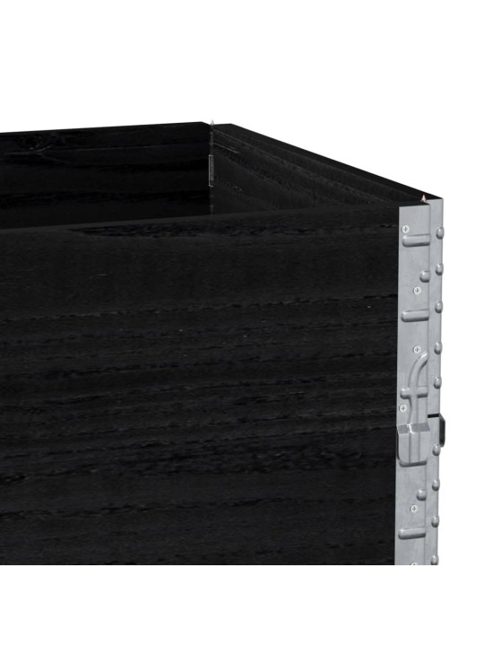 Paletové nástavce 3 ks černé 100 x 50 cm masivní borové dřevo