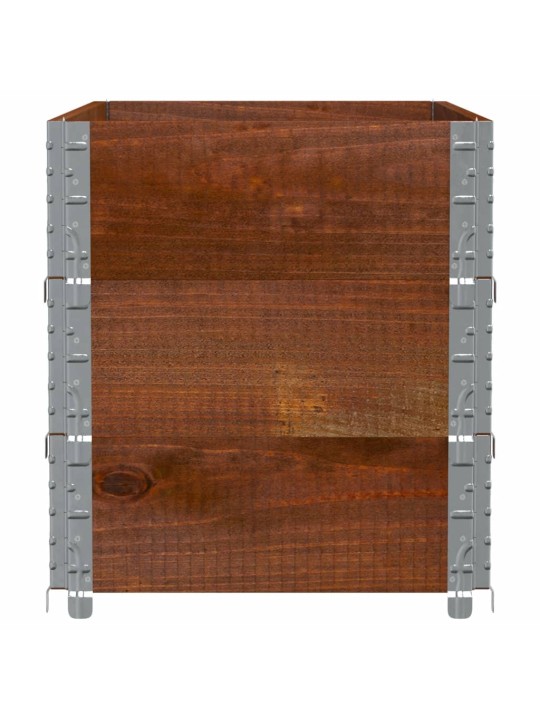 Paletové nástavce 3 ks hnědé 100 x 50 cm masivní borové dřevo