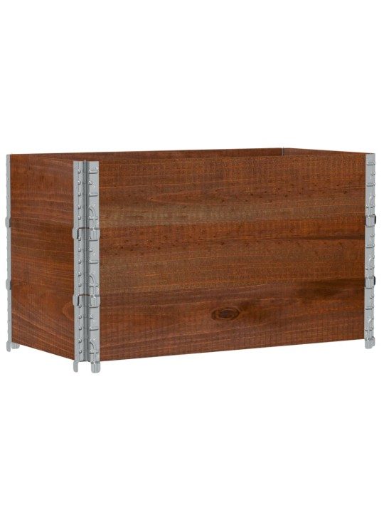 Paletové nástavce 3 ks hnědé 100 x 50 cm masivní borové dřevo