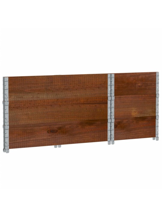 Paletové nástavce 3 ks hnědé 100 x 50 cm masivní borové dřevo