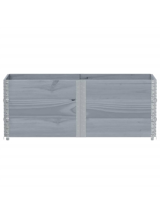 Paletové nástavce 3 ks šedé 150 x 50 cm masivní borové dřevo