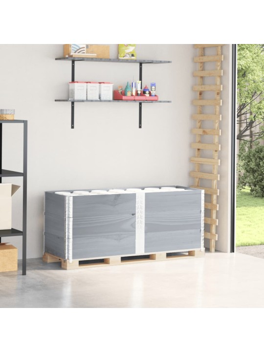 Paletové nástavce 3 ks šedé 150 x 50 cm masivní borové dřevo