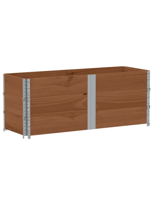 Paletové nástavce 3 ks hnědé 150 x 50 cm masivní borové dřevo