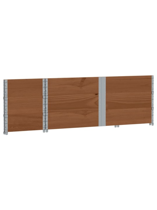 Paletové nástavce 3 ks hnědé 150 x 50 cm masivní borové dřevo