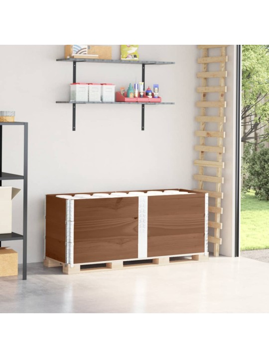 Paletové nástavce 3 ks hnědé 150 x 50 cm masivní borové dřevo